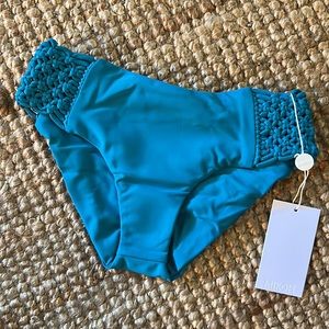 MIKOH Italia Fuller Coverage Macrame Side Bottom in Marina NWT
